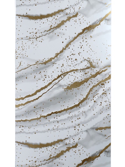 Кухонный фартук на стену «Плитка Рецциато 543», 4000×600 мм, цвет серый/золотой/металлик