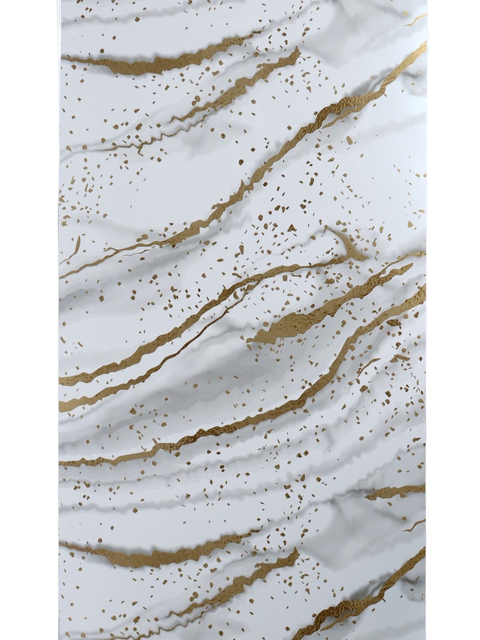 Кухонный фартук на стену «Плитка Рецциато 543», 4000×600 мм, цвет серый/золотой/металлик - Фото 1