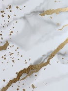 Кухонный фартук на стену «Плитка Рецциато 543», 4000×600 мм, цвет серый/золотой/металлик - Фото 2