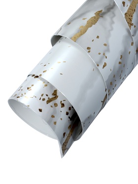 Кухонный фартук на стену «Плитка Рецциато 543», 4000×600 мм, цвет серый/золотой/металлик