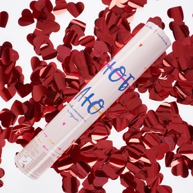 Хлопушка пневматическая «Люблю, Сердца» фольга, цвет красный, 30 см