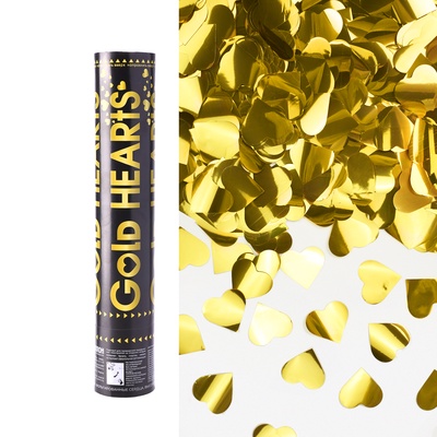 Хлопушка пневматическая «Сердца», золото, 30 см