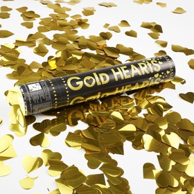 Хлопушка пневматическая «Сердца», золото, 30 см