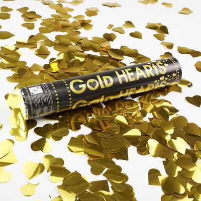 Хлопушка пневматическая «Сердца», золото, 30 см