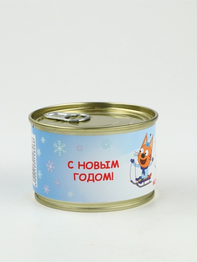 Леденцы монпансье в консервной банке «Три кота Новый год» 3 шт.