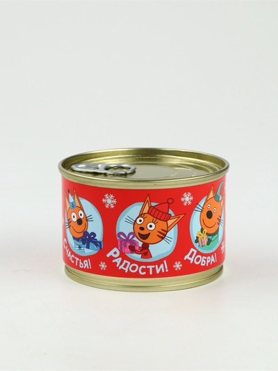 Леденцы монпансье в консервной банке «Три кота Новый год» 3 шт.