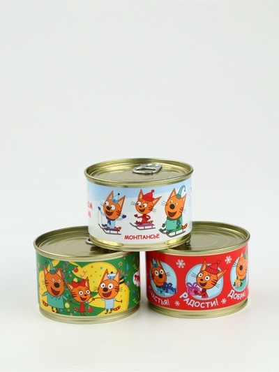 Леденцы монпансье в консервной банке «Три кота Новый год» 3 шт.