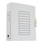 УЦЕНКА Папка архивная с завязками, микрогофрокартон, 80мм, белый, до 750л. - Фото 3