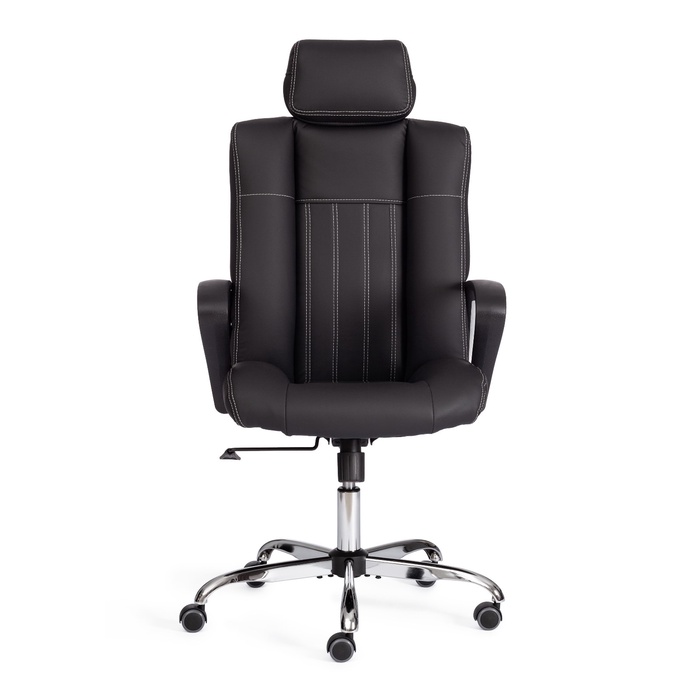 Кресло офисное для руководителя OXFORD, на колёсиках, экокожа, цвет чёрный/хром - Фото 1