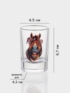 Набор стопок «Гладкий. Крейзи лошадки», 50 мл, 6 шт., стекло, прозрачный - Фото 2