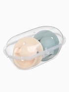 Соски-пустышки, от 6 мес., латекс, классические, в контейнере, набор из 2 шт., айвори/зелёный, M&B - Фото 2