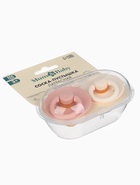 Соски-пустышки, от 3 мес., латекс, классические, в контейнере, набор из 2 шт., персиковый/айвори, M&B - Фото 1