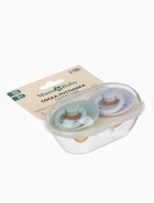 Соски-пустышки, от 3 мес., латекс, классические, в контейнере, набор из 2 шт., зелёный/серый, M&B - Фото 7