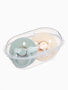 Соски-пустышки, от 0 мес., латекс, классические, в контейнере, набор из 2 шт., айвори/серо-зелёный, M&B - Фото 7