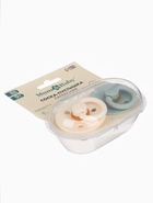 Соски-пустышки, от 0 мес., латекс, классические, в контейнере, набор из 2 шт., айвори/серо-зелёный, M&B - Фото 2