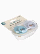 Соски-пустышки, от 0 мес., латекс, классические, в контейнере, набор из 2 шт., серо-синий/серый, M&B - Фото 1