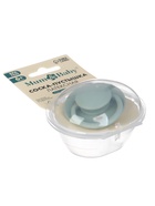 Соска-пустышка, от 6 мес., латекс, классическая, в контейнере, серо-зелёная, M&B - Фото 1