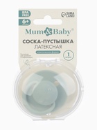 Соска-пустышка, от 6 мес., латекс, классическая, в контейнере, серо-зелёная, M&B - Фото 9