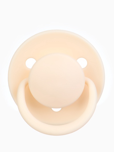 Соска-пустышка, от 6 мес., латекс, классическая, в контейнере, айвори, M&B