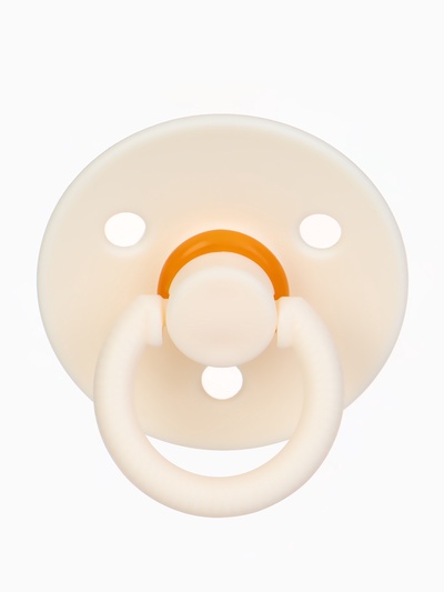 Соска-пустышка, от 0 мес., латекс, классическая, в контейнере, айвори, M&B