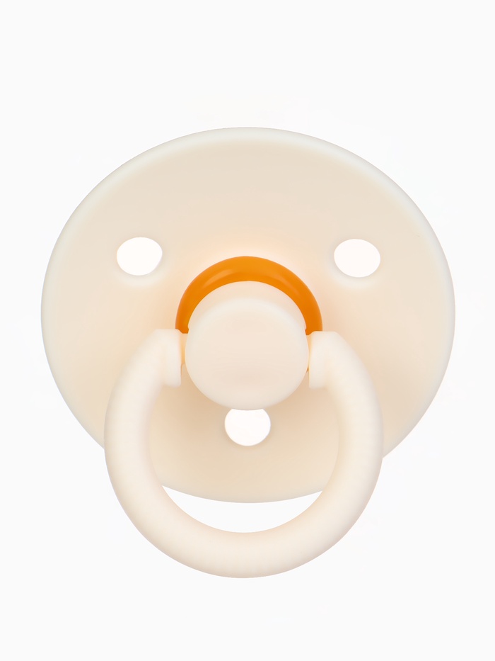 Соска-пустышка, от 0 мес., латекс, классическая, в контейнере, айвори, M&B - Фото 1