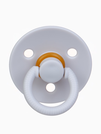 Соска-пустышка, от 0 мес., латекс, классическая, в контейнере, серый, M&B