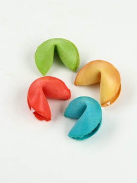 Печенье с предсказанием цветное в PVC-коробке «Сладкого нового года», 4 шт.