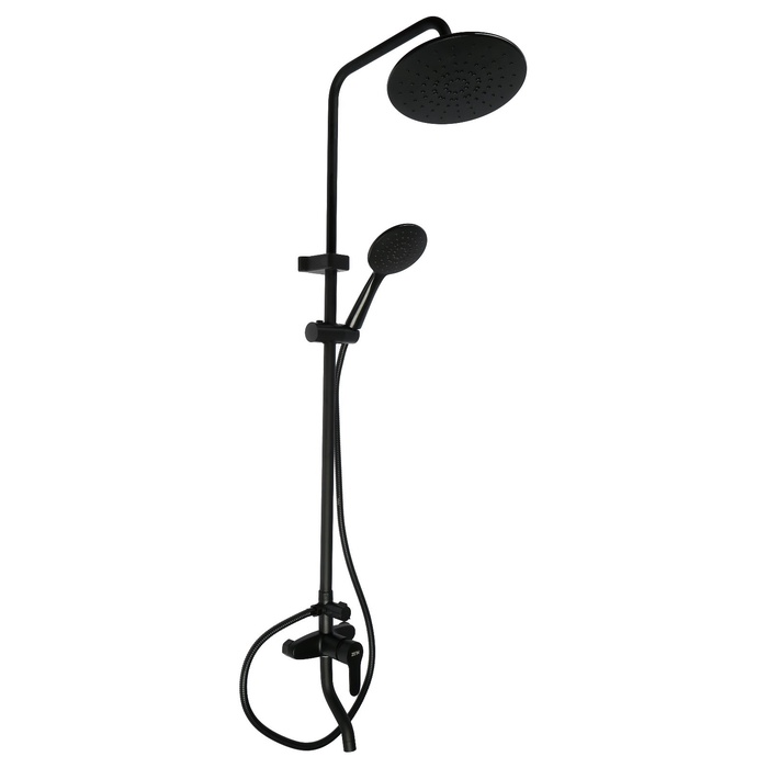 УЦЕНКА Душевая система ZEIN Z1015, тропическая и ручная лейка, шланг 150 см, черная - Фото 1