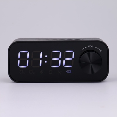 УЦЕНКА Часы - будильник электронные настольные: колонка, bluetooth, tf-карта, 14.2×6 см, USB 75509
