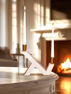 УЦЕНКА Держатель для свечей «Грани» мрамор, латунь - Фото 2