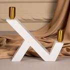 УЦЕНКА Держатель для свечей «Грани» мрамор, латунь - Фото 4