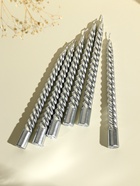 УЦЕНКА Набор свечей витых, 1.9×20 см, 6 шт., серебряный металлик - Фото 2