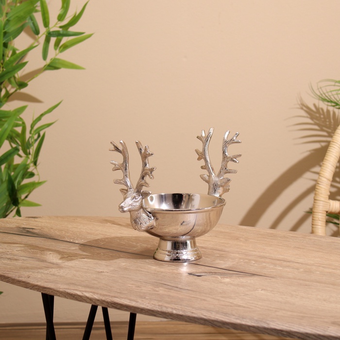 УЦЕНКА Конфетница «Олени» алюминий 26×16×20 см - Фото 1