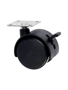 Колесо мебельное ТУНДРА, d=40 мм, на площадке 33×33 мм, с тормозом, набор 4 шт. - фото 809289573