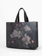 Сумка хозяйственная «Букет», без застёжки, 32×10×26 см, чёрная - Фото 1