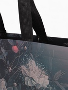 Сумка хозяйственная без застёжки, с цветочным принтом, 32?10?26 см, чёрная (комплект 2 шт) - фото 59414803