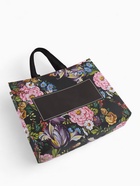 Сумка хозяйственная, без застёжки, с цветочным принтом, 32×10×26 см, чёрная - Фото 4
