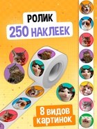 Набор книг «Котомемы. 1500 стикеров», 5 книг, ролик, 3Д стикеры - фото 120953799