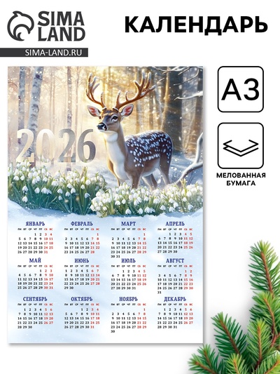 Календарь 2026 «Олень», А3