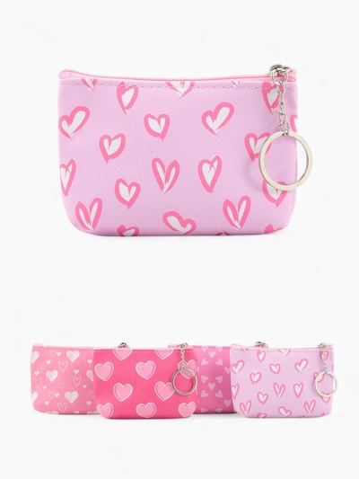 Кошелёк маленький «Сердечки», монетница, на молнии, 10.5×2.5×8 см, МИКС