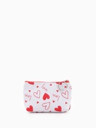 Кошелёк-монетница на молнии, 11×3.5×8.5 см, белый/красный - Фото 1