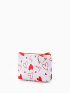 Кошелёк-монетница на молнии, 11×3.5×8.5 см, белый/красный - Фото 2