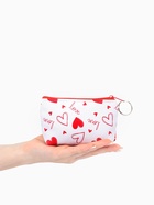 Кошелёк-монетница на молнии, 11×3.5×8.5 см, белый/красный - Фото 3