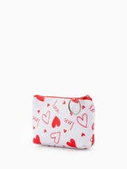 Кошелёк-монетница на молнии, 12×3.5×9 см, белый/красный - Фото 3