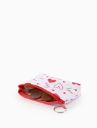 Кошелёк-монетница на молнии, 11×3.5×8.5 см, белый/красный - Фото 4