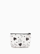 Кошелёк-монетница на молнии, 11×3.5×8.5 см, белый/чёрный - Фото 1