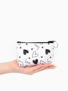 Кошелёк-монетница на молнии, 12×3.5×9 см, белый/чёрный - Фото 4