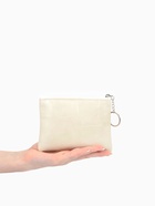 Кошелёк-монетница на молнии, однотонный, 15×0.5×11 см, бежевый - Фото 4