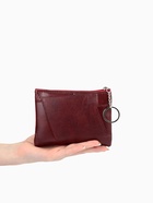 Кошелёк-монетница на молнии, однотонный, 15×0.5×11 см, бордовый - Фото 4