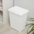 УЦЕНКА Корзина для белья «Вязаное плетение», 25 л, 37×27×47 см, без крышки, прямоугольная, белая - Фото 2